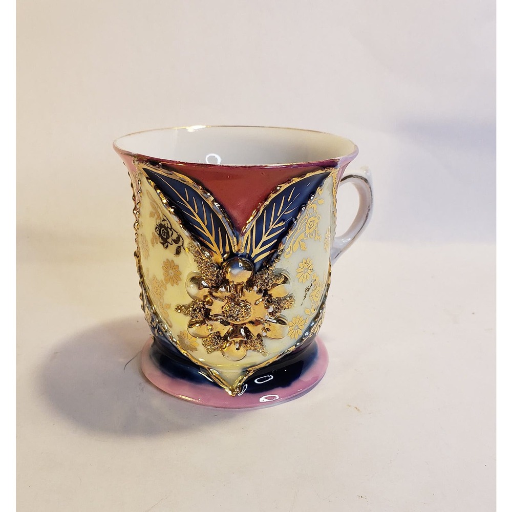 Karlsbad Cherub Lithophane Shaving Mug Pink Blue Gold